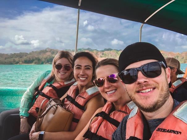 Enjoying a boat ride in Panama